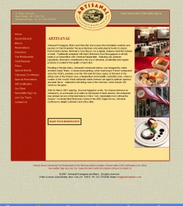 Artisanal Bistro - Food Website Design