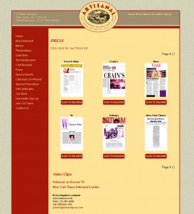 Artisanal Bistro - Food Website Design