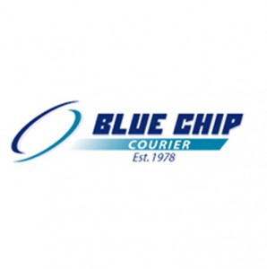 blue chip courier logo website design
