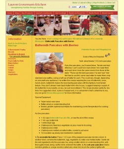 Lauren Groveman Kitchen - Food Website Design