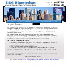 R&C Limousine website design
