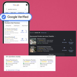 Example of a Local Service Ad showing business name, rating, and call button at the top of Google search results